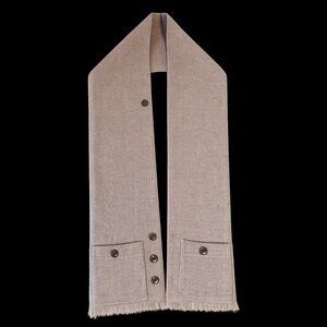 Unique Wool Scarf with Pockets and Button Closures